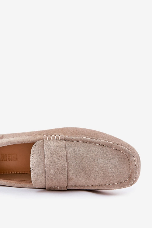 Zamszowe Mokasyny Męskie Big Star RR174050 Beżowe