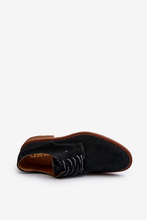 Zamszowe Męskie Półbuty Big Star NN174212 Czarne