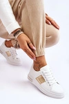Klasyczne Buty Sportowe Biało-Złote Follow Me