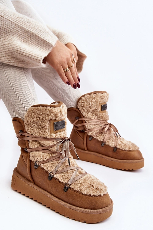 Wodoodporne Śniegowce Na Platformie Wegańskie D.Franklin DFSH370004 Brązowe