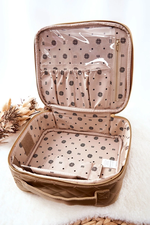 Duża Kosmetyczka Pikowana Monnari CSM0040-023 Złota