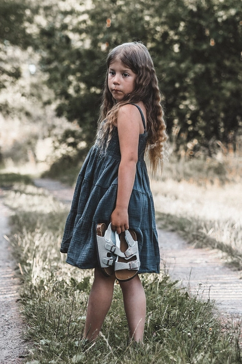 Sandałki Dziecięce Na Korkowej Platformie Zapinane Na Rzep Szare Rorria