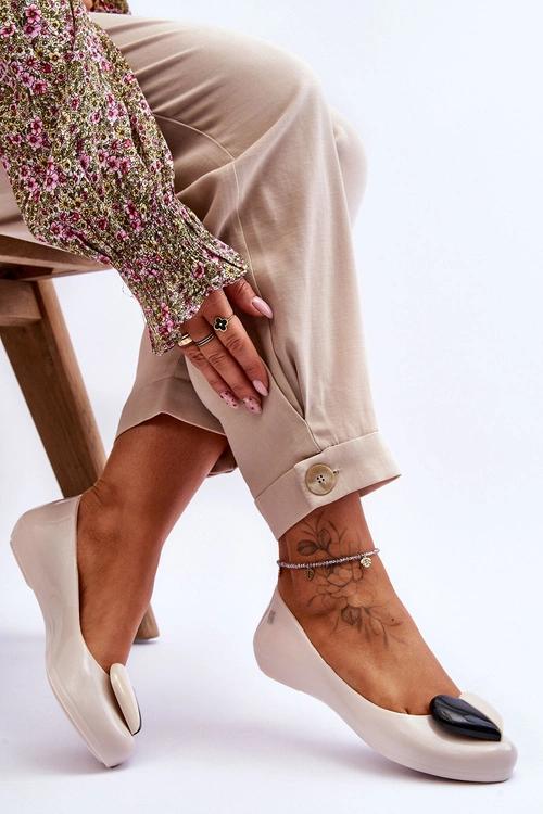 Damskie Baleriny Z Serduszkiem ZAXY LL285030 Jasnobeżowe