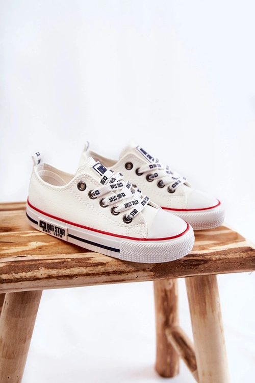 Dziecięce Skórzane Trampki BIG STAR KK374038 Białe