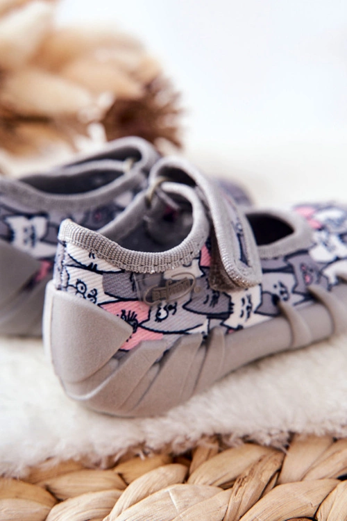 Papcie Baleriny Befado Kotki 109P241 Szare