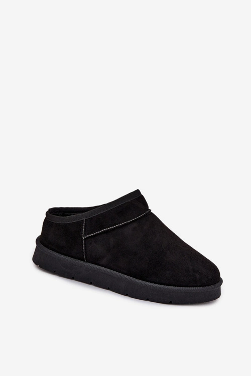 Śniegowce Damskie Ocieplane Futerkiem Czarne Serenne