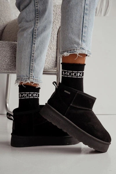 Skarpetki Damskie Półfrotte UNIQUE Bezuciskowe MOON Czarne