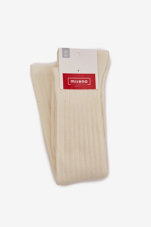 Podkolanówki Z Wełny MERINO Ecru