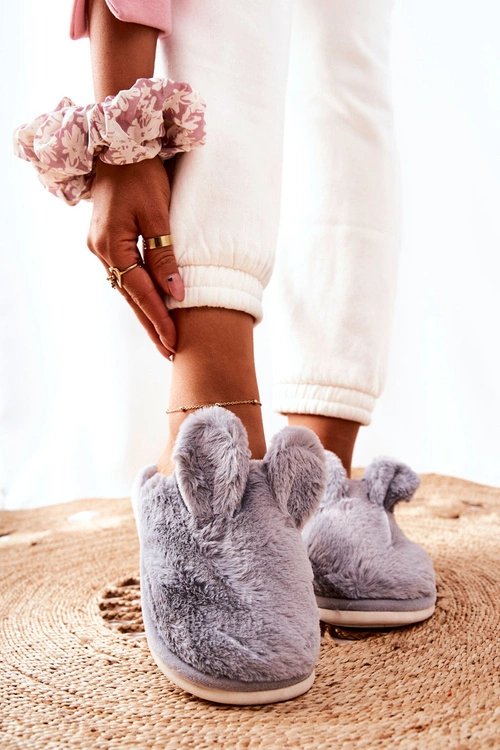 Papcie Futrzane Z Uszami Szare Thorpe