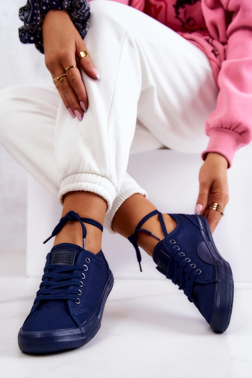 Niskie Damskie Tenisówki Big Star JJ274067 Granatowe