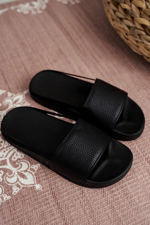 Dziecięce Klapki Dziewczęce Czarne Nopla