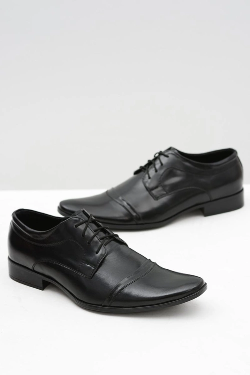 Męskie Czarne Półbuty Wizytowe Willy