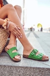 Damskie Klapki Wsuwane Zielone Misandei 