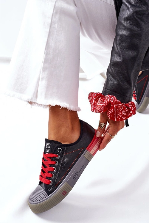 Damskie Skórzane Trampki BIG STAR II274134 Czarne