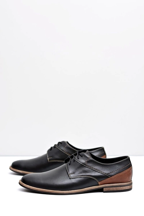 Męskie Półbuty Bednarek Eleganckie Skórzane Czarne Marcelo