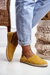 Damskie Welurowe Espadryle Żółte Vulcano