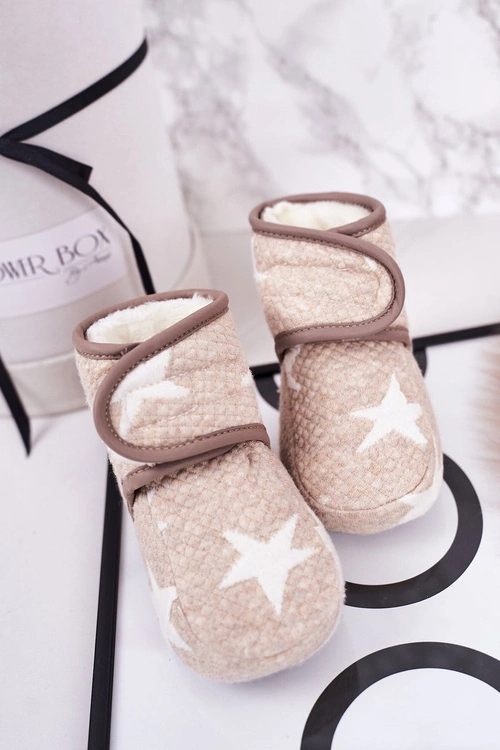 Dziecięce Ocieplane Papcie W Gwiazdki Beżowe Cupcake