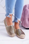 Lu Boo Złote Ażurowe Espadryle Kimchi