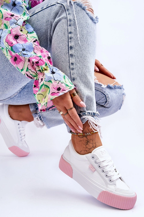 Skórzane Buty Sportowe Lee Cooper LCW-23-31-1787L Białe