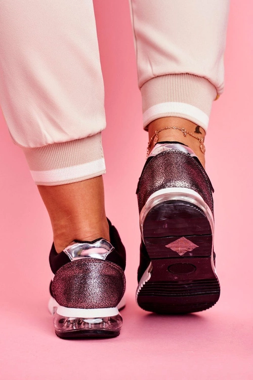 Sportowe Damskie Buty Sneakersy Czarne Helly