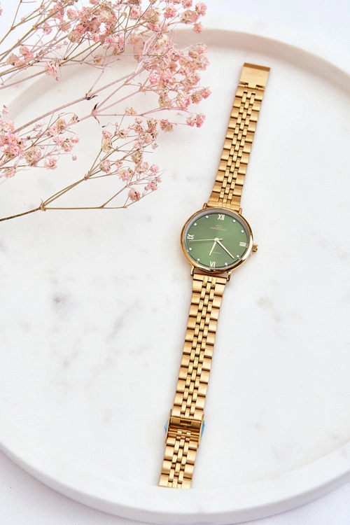 Damski Wodoodporny Zegarek Zielona Tarcza Giorgio&Dario Złoty