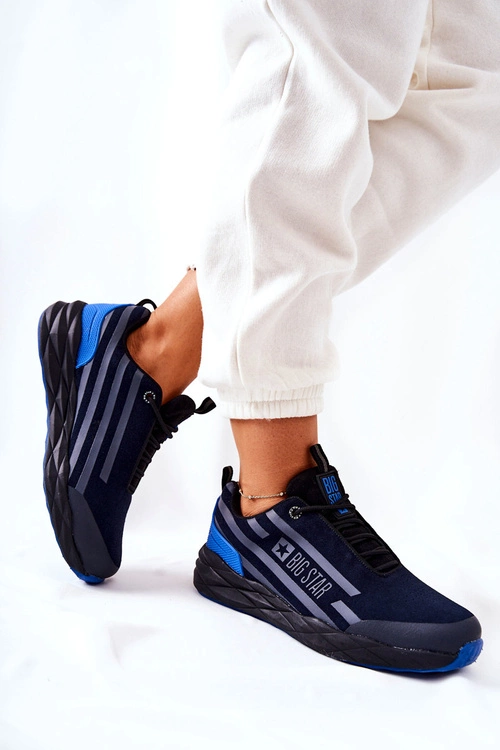 Skórzane Buty Sportowe Big Star II274459 Granatowe