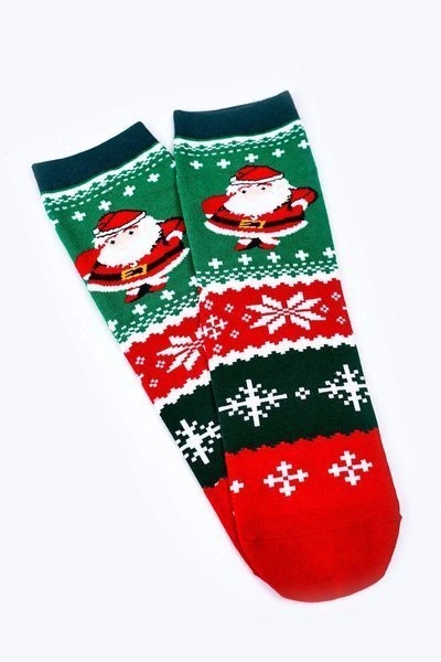 Damskie Skarpetki W Świąteczne Wzory COSAS Zielone