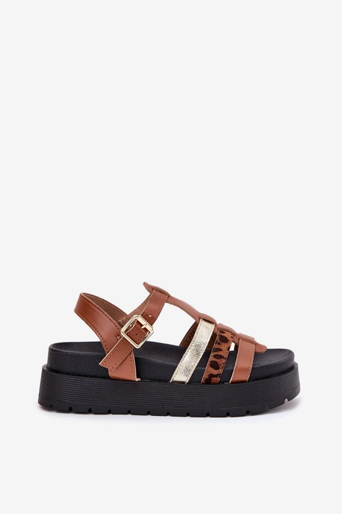 Sandały Damskie Z Paskami Na Platformie Camel Gallari