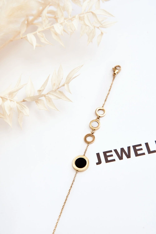 Bransoletka Na Cienkim Łańcuszku Koła Z Rzymskimi Cyframi Złota