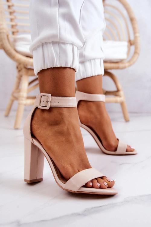 Sandałki Na Obcasie Beżowe Georgina