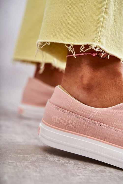 Materiałowe Damskie Tenisówki Big Star KK274020 Nude