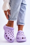 Piankowe Klapki Kroksy Na Masywnej Podeszwie Fioletowe Katniss