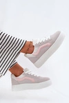 Sneakersy Damskie Na Platformie Szare Tellnira