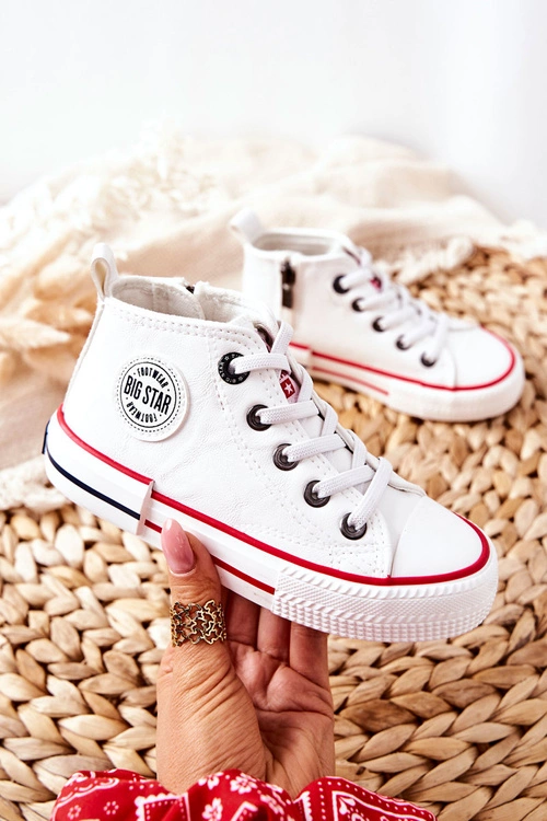 Dziecięce Wysokie Trampki BIG STAR II374004 Białe