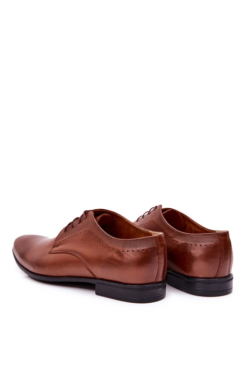 Eleganckie Skórzane Półbuty Bednarek 724 Brązowe