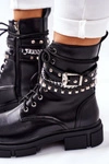 Czarne Workery Botki z Klamrą Grosstick