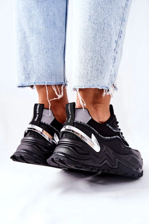 Damskie Sportowe Buty Cross Jeans II2R4018C Czarne