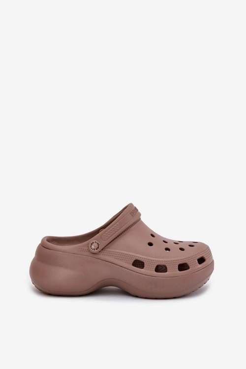 Piankowe Klapki Damskie Na Masywnej Podeszwie Big Star RR274A121 Ciemnobeżowe