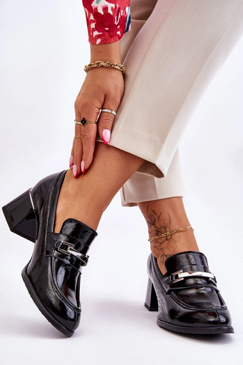 Wygodne Lakierowane Czółenka Czarne Lemar Damira