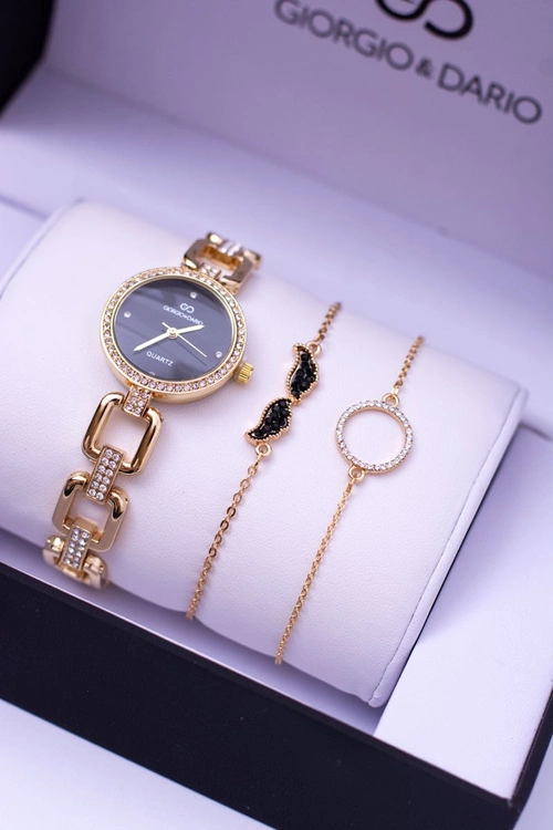 Zestaw Giorgio Dario Złoty Zegarek Dwie Bransolety
