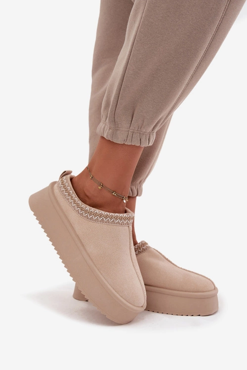 Śniegowce Damskie Z Haftem Jasnobeżowe Pristina