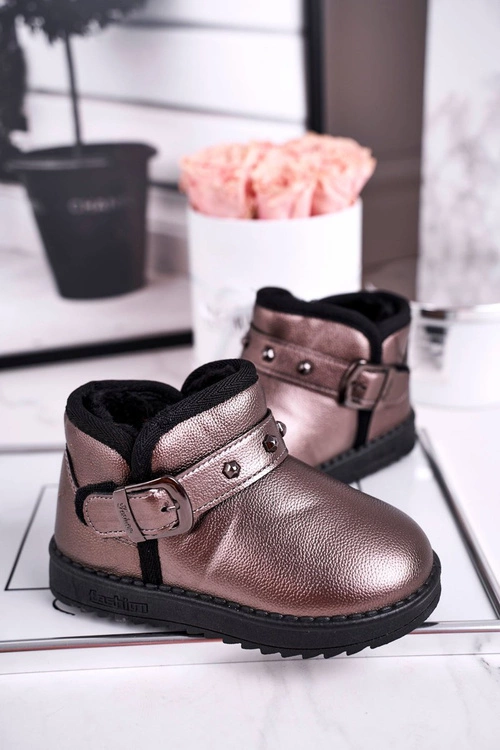 Ocieplane dziecięce botki śniegowce szare Jinnie