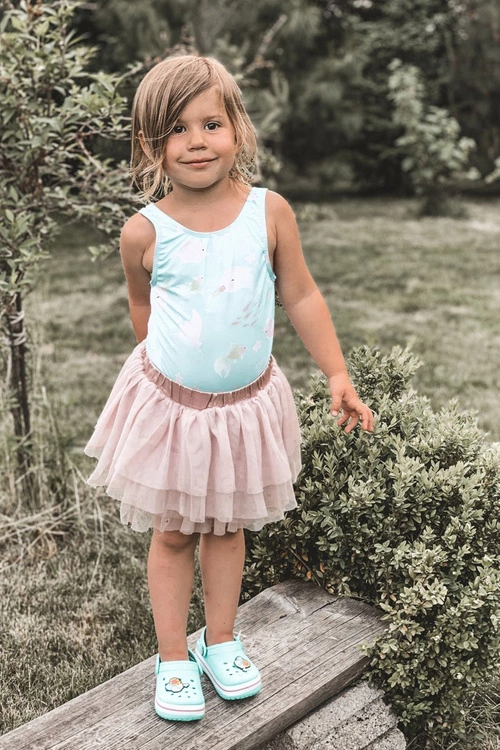 Dziecięce Piankowe Klapki Kroksy Zielono-Różowe Lazy Day