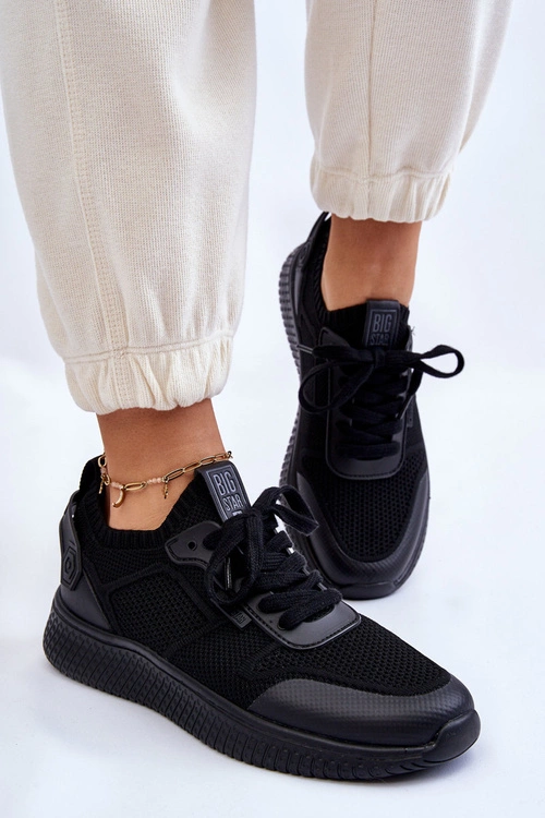 Damskie Wygodne Sneakersy Memory Foam System Big Star LL274414 Czarne