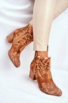 Botki Damskie Na Słupku Maciejka Wiosenne Rude 04369-29
