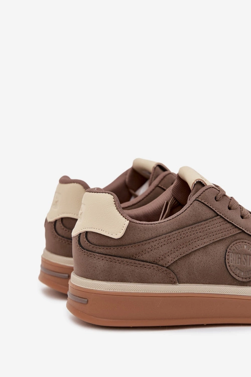 Sneakersy Męskie Niskie Big Star SS174020 HI-POLY SYSTEM Ciemnobeżowe