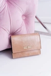 Portfel Damski Klasyczny Mały Beżowy Na Magnes