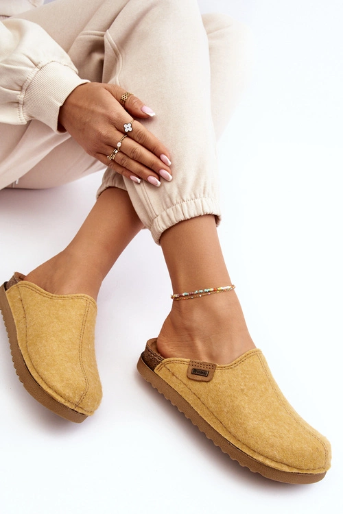 Damskie Obuwie Domowe Kapcie Inblu DJ000010 Żółte