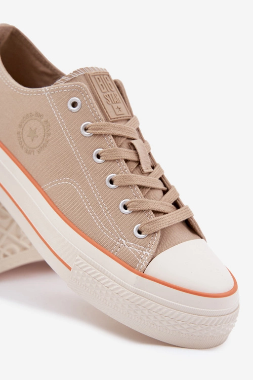 Trampki Męskie Na Platformie Big Star RR174323 Beżowe