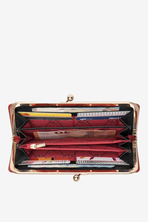 Lakierowany Duży Portfel Damski Nobo NPUR-LR0061-C020 Czarny